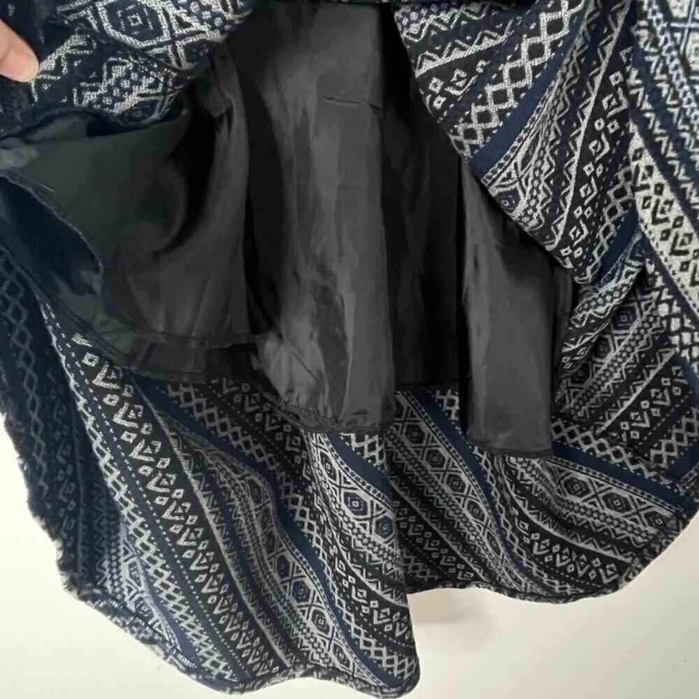 Idealsanxun Women's Wool Midi Skirt S Gray & Blue Patterned Pleated A-Line - Picture 6 of 10